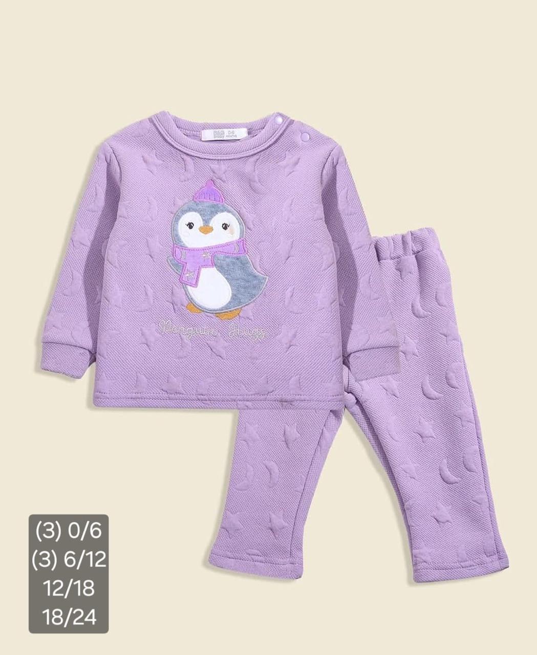 This is a Victor and Jane lilac baby girl 2-piece pajama R&B